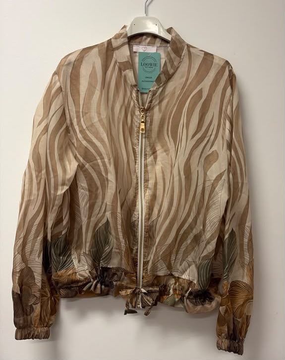 ZOJ12 Lightweight Tan Palm Zebra Tencel Jacket