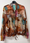 ZOJ13 Lightweight Copper Watercolor Floral Tencel Jacket