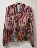 ZOJ17 Lightweight Burgundy Zebra Floral Tencel Jacket
