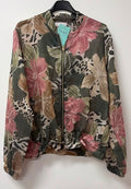 ZOJ18 Lightweight Olive Lily Leopard Tencel Jacket