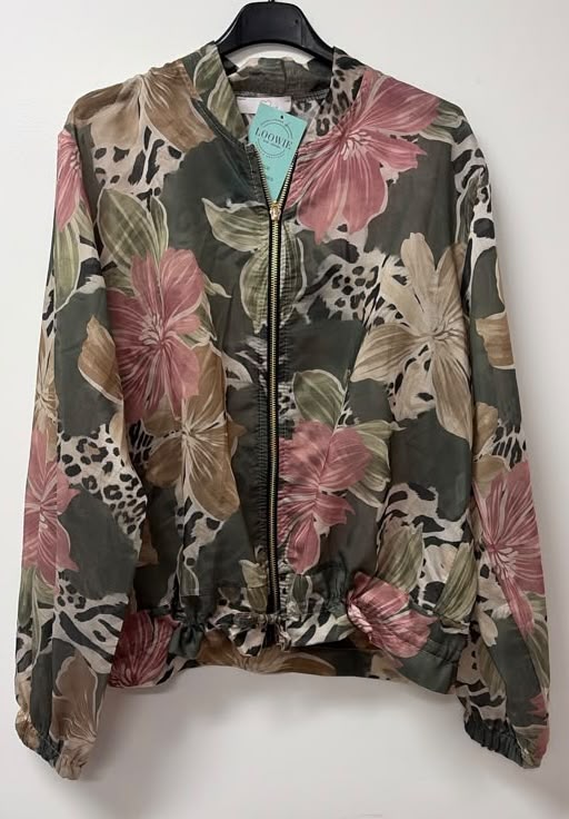 ZOJ18 Lightweight Olive Lily Leopard Tencel Jacket