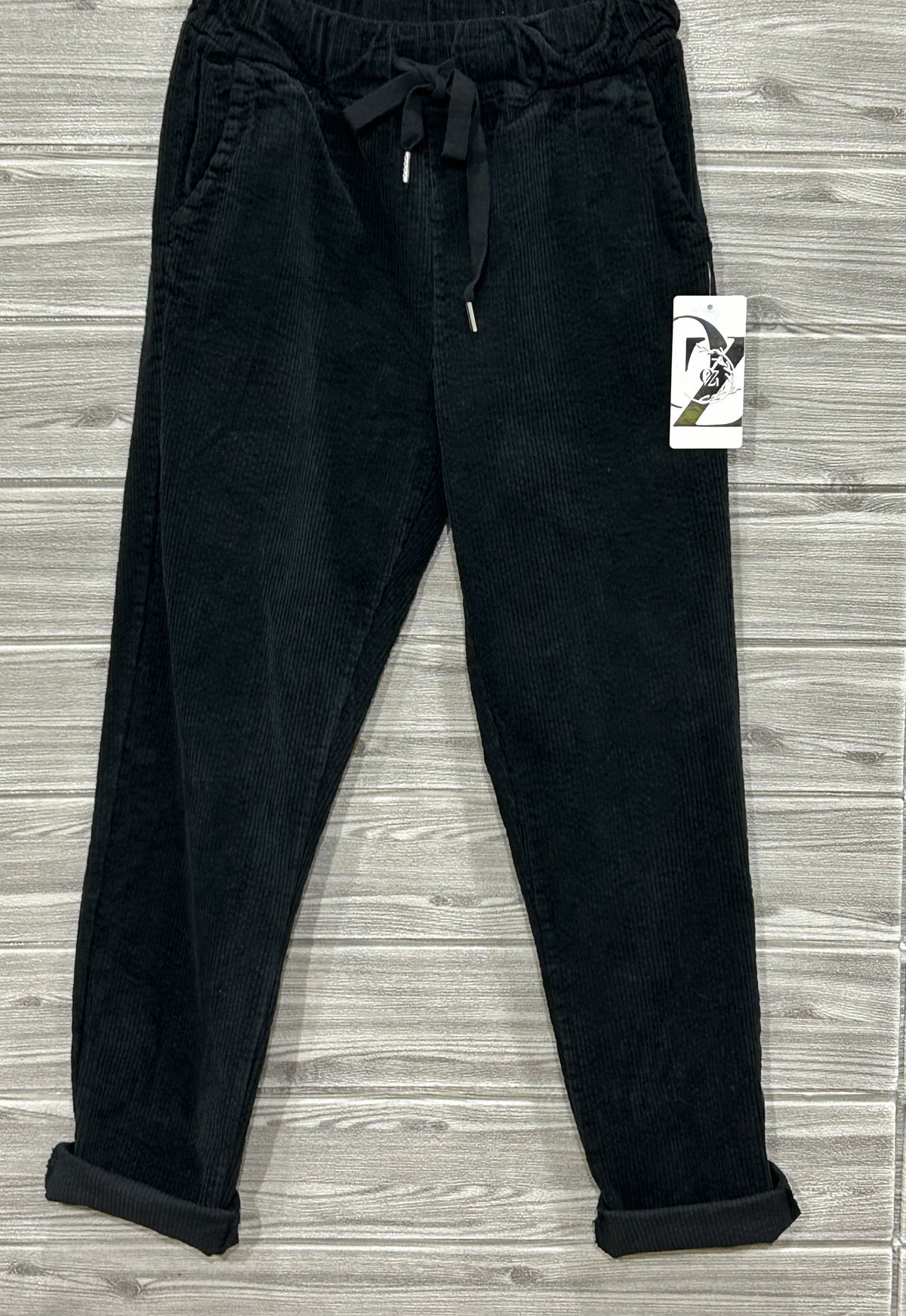 ZO11 Black Corduroy Jogger Pants