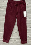 ZO12 Burgundy Corduroy Jogger Pants