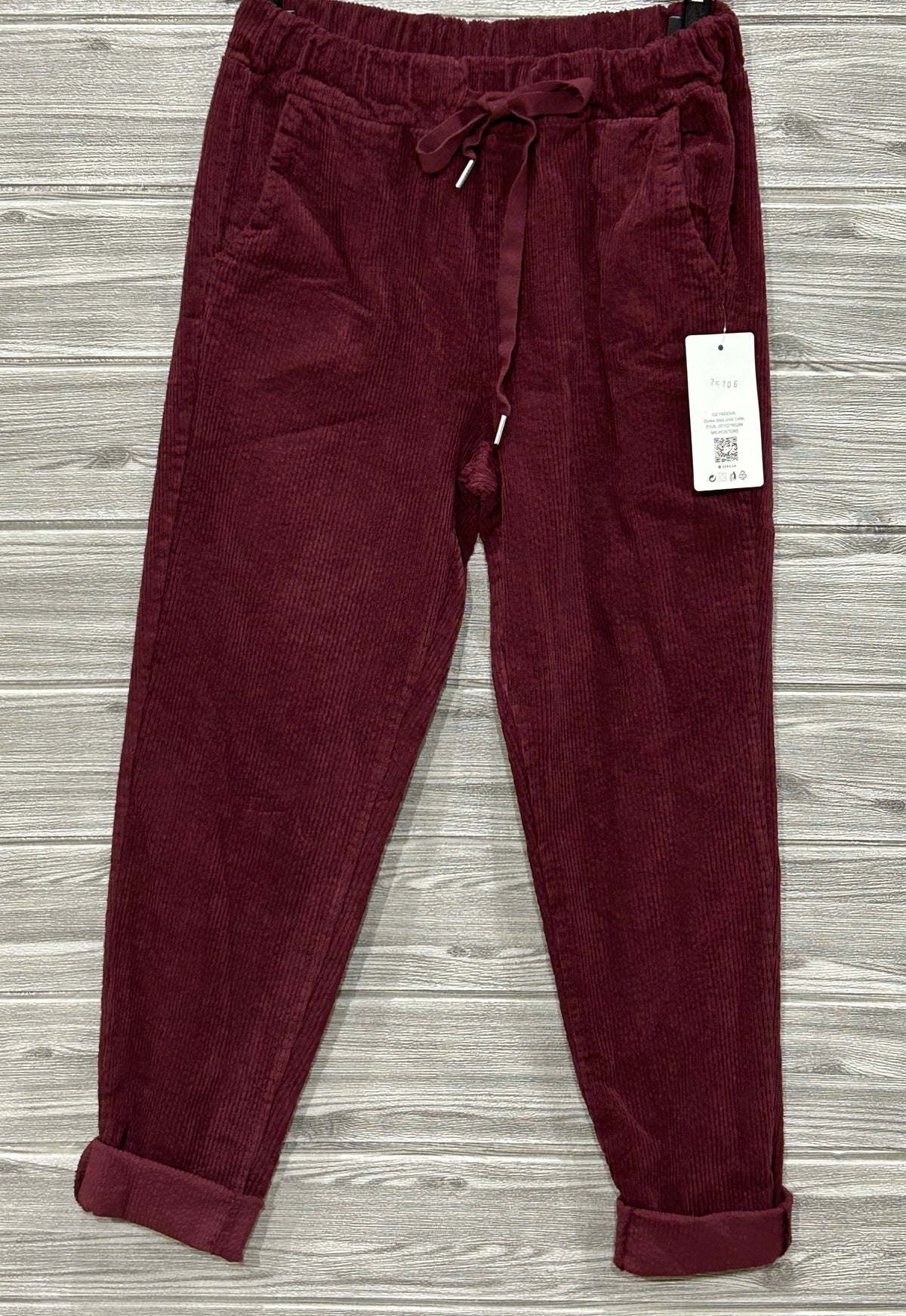 ZO12 Burgundy Corduroy Jogger Pants