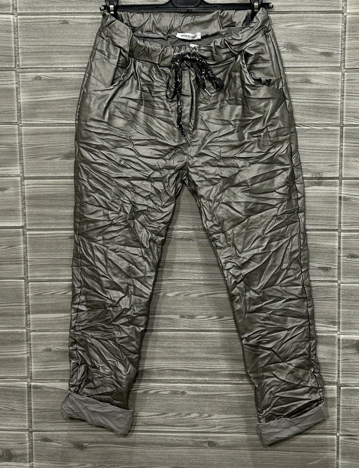 ZO14 Grey Coated Jogger Pants