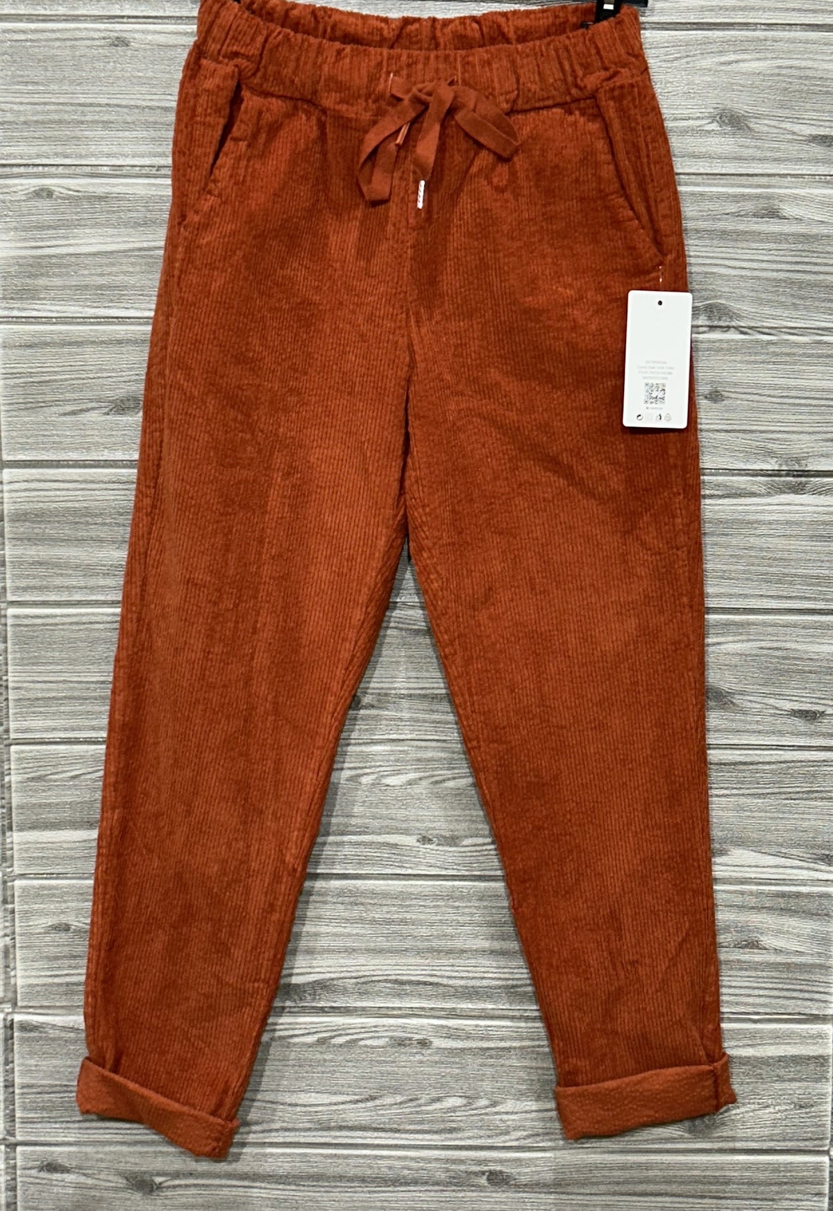 ZO7 Orange Corduroy Jogger Pants