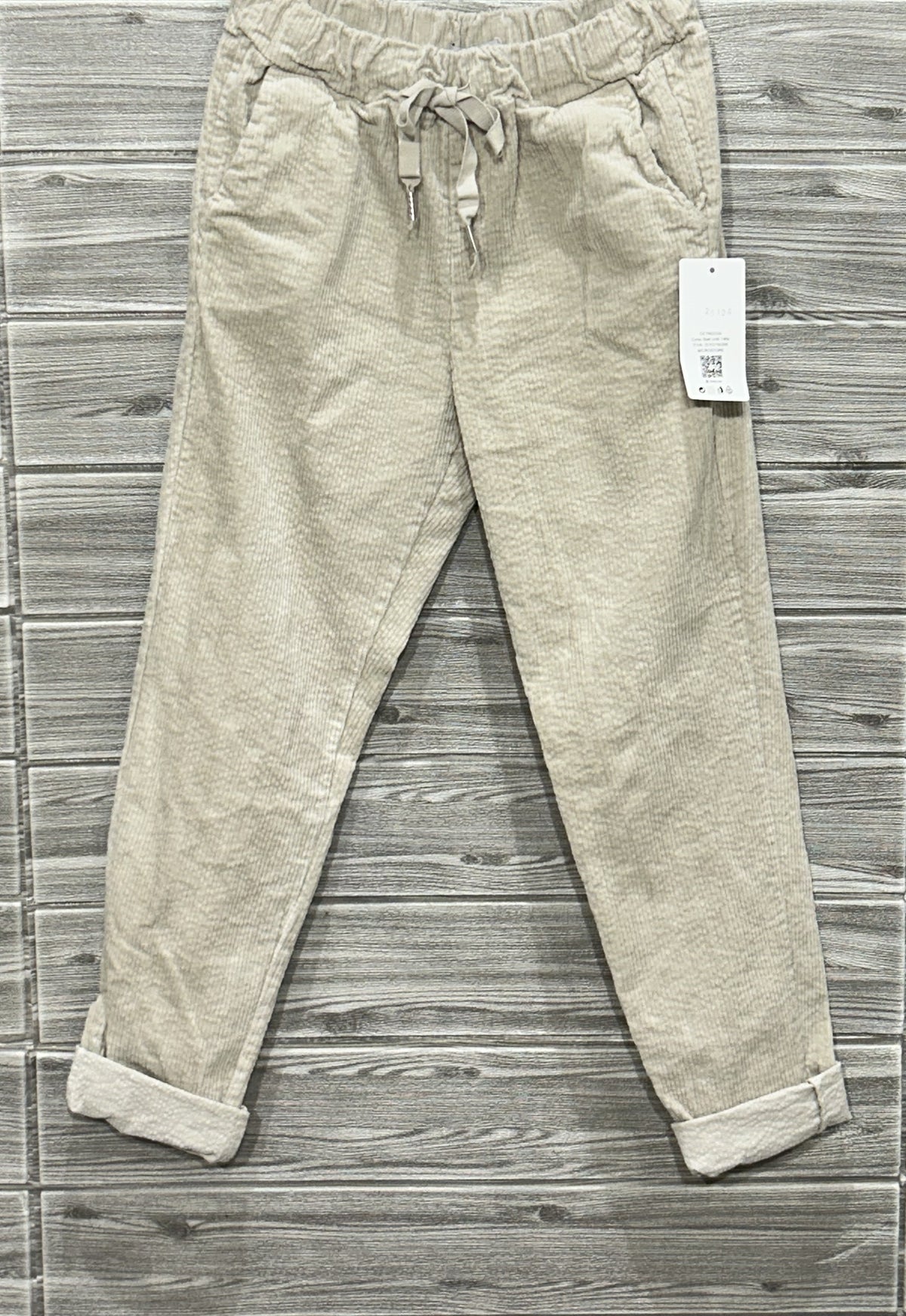 ZO9 Beige Corduroy Jogger Pants