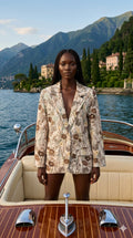 ZOB8BR Garden Floral Blazer Brown