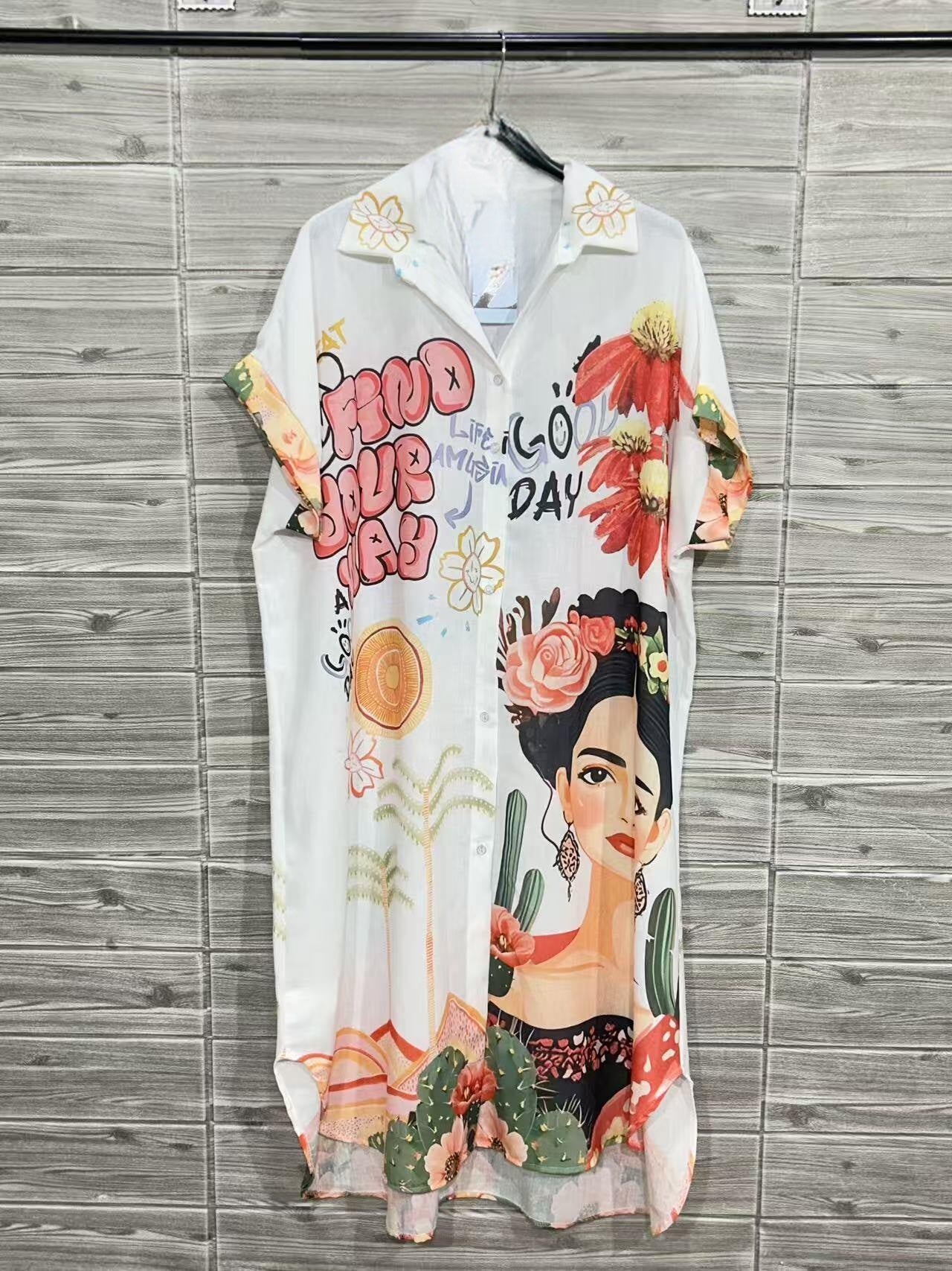 ZOLPS4WH Long Printed Shirt White