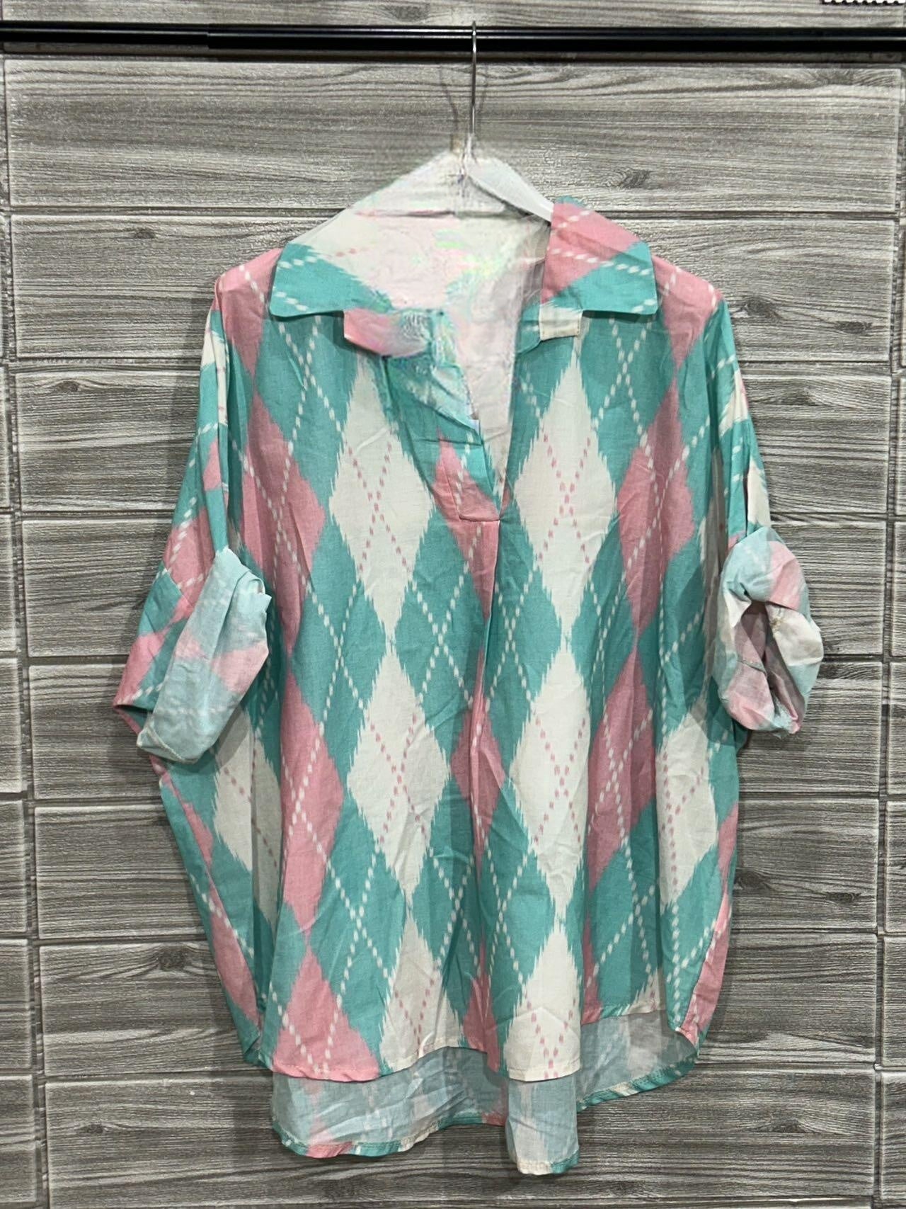 ZOPB4OW Printed Blouse Ocean Wave