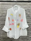 ZOPSIPCWH Printed Shirt In Pure Cotton White
