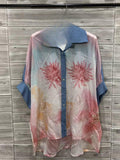 ZOPTSBL Printed Tencel Shirt Blush