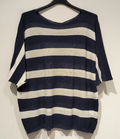 POSTBL Black Striped Knit Printed Sweater LOOWIE