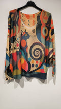 POCAT Multicolor Cat Round Knit Printed Sweater LOOWIE