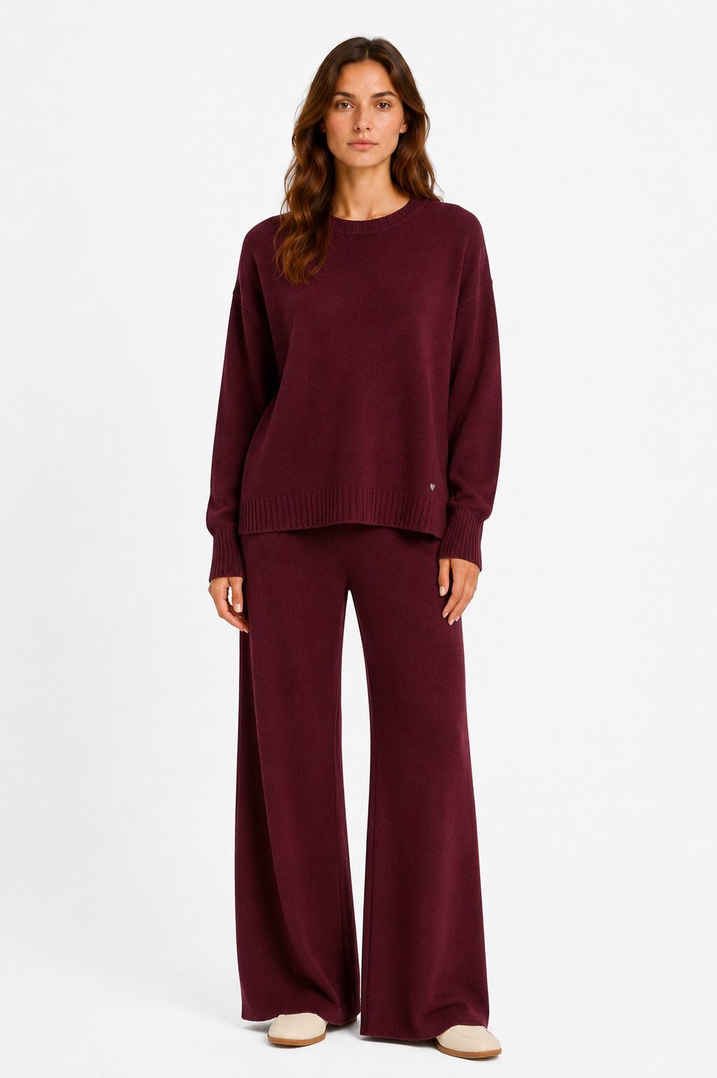 LU10 Burgundy Oversize Knit Set