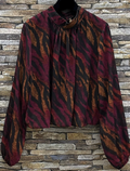 ELZE Italian One Size Purple Zebra Printed Blouse LOOWIE
