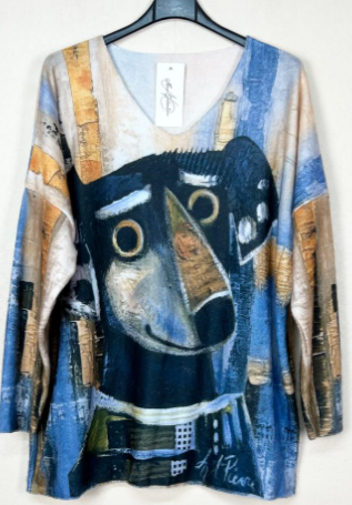 PODO Italian Cozy Dog Sweater V-Neck One Size LOOWIE