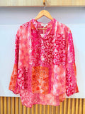 IVA288FU Patterned Blouse Fuchsia