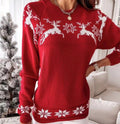 025 Red Christmas Cozy Turtleneck Sweater One Size LOOWIE