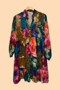 NBDN One Size Navy Italian Garden Bloom Viscose Dress