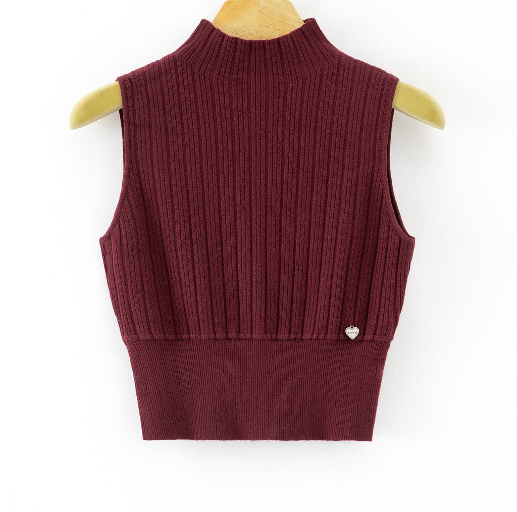 LURTS6 Burgundy Ribbed Turtleneck Sweater
