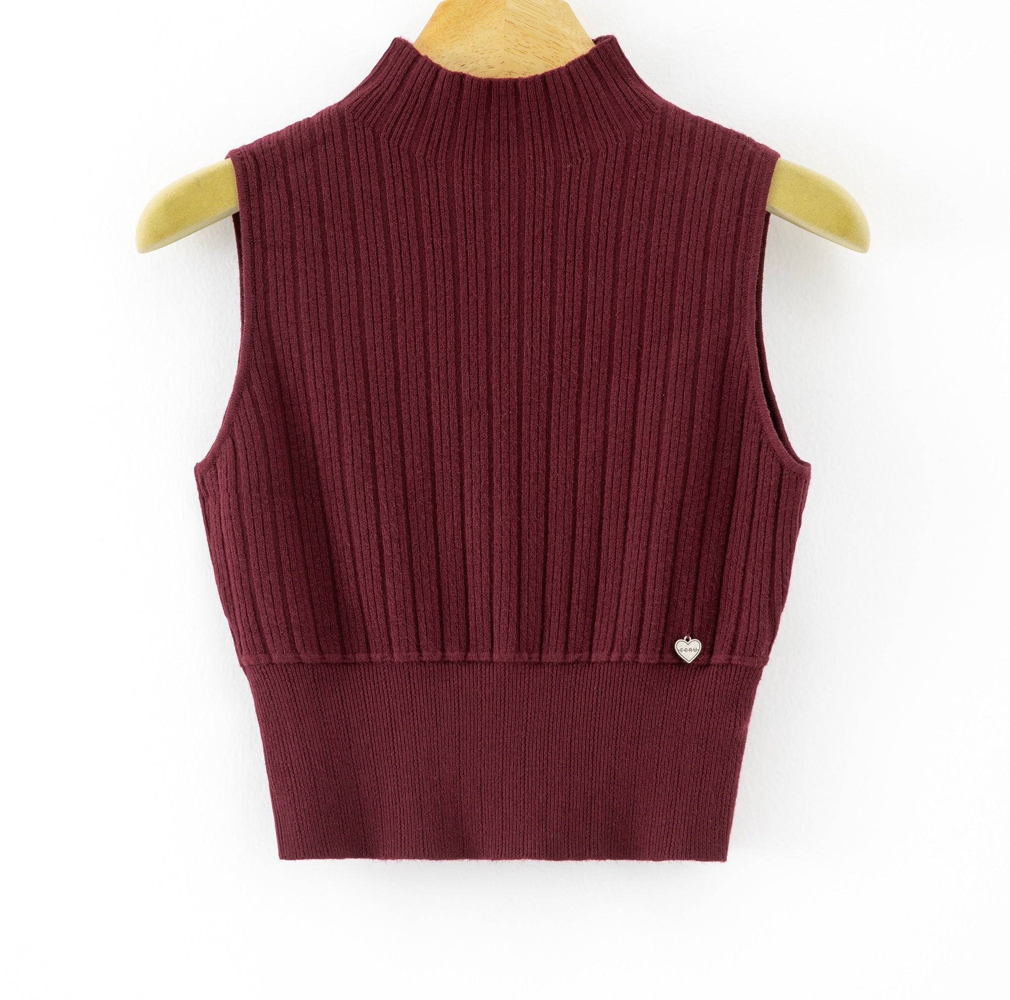 LURTS6 Burgundy Ribbed Turtleneck Sweater