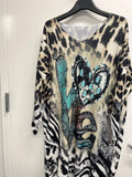 LTCLO One Size Love V-Neck Sweater Tunic Dress