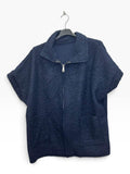 VM116 Navy Sherpa Zip Jacket