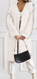 FO082   One Size Chic Cream Knit Duster Cardigan