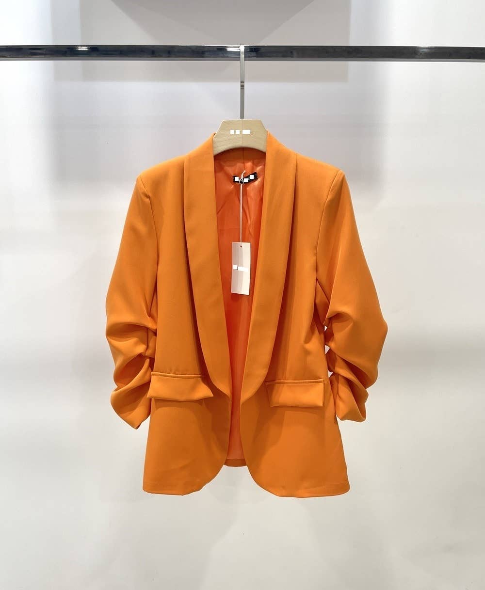 394  4 Sizes  Orange Red Italian Fashion 2 Pockets Blazer