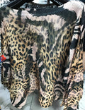 LAP Leopard Brown Round Knit Printed Sweater LOOWIE