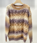 005 Camel Purple Tie-dye Cozy Sweater One Size LOOWIE