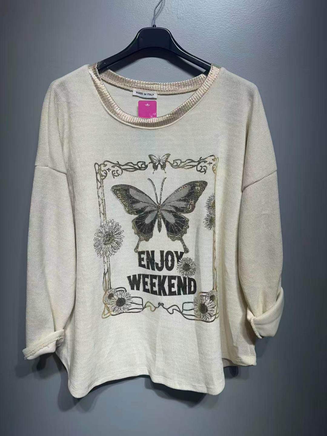 CO65 White Butterfly Print Tunic