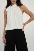 ESABWH Anais Pussy Bow Blouse White