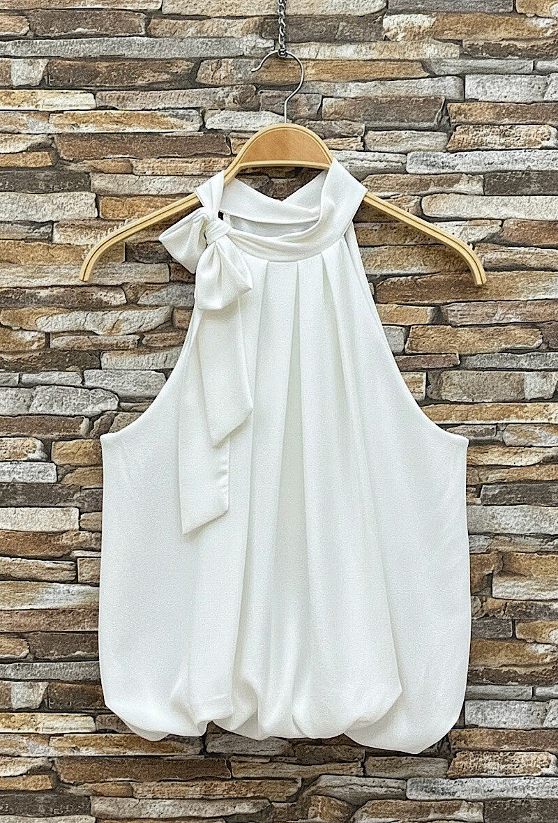 ESABWH Anais Pussy Bow Blouse White