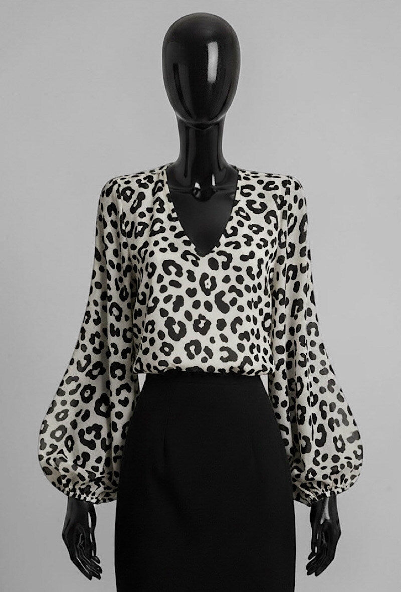 ELAL3 Beige Leopard Print Blouse