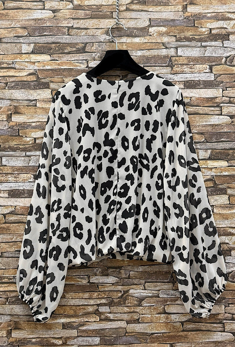 ELAL3 Beige Leopard Print Blouse
