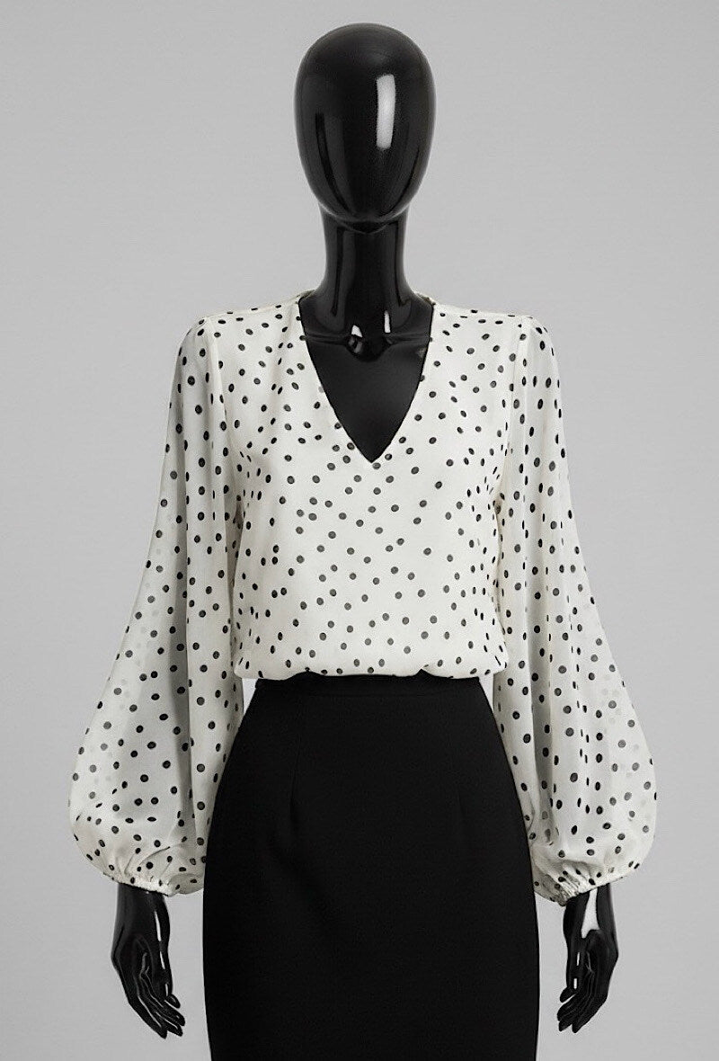 ELAP2 Beige Polka Dot Blouse