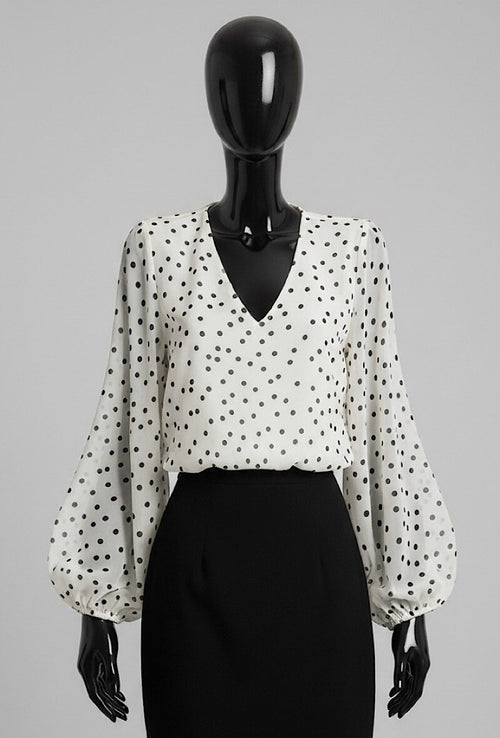 ELAP2 Beige Polka Dot Blouse