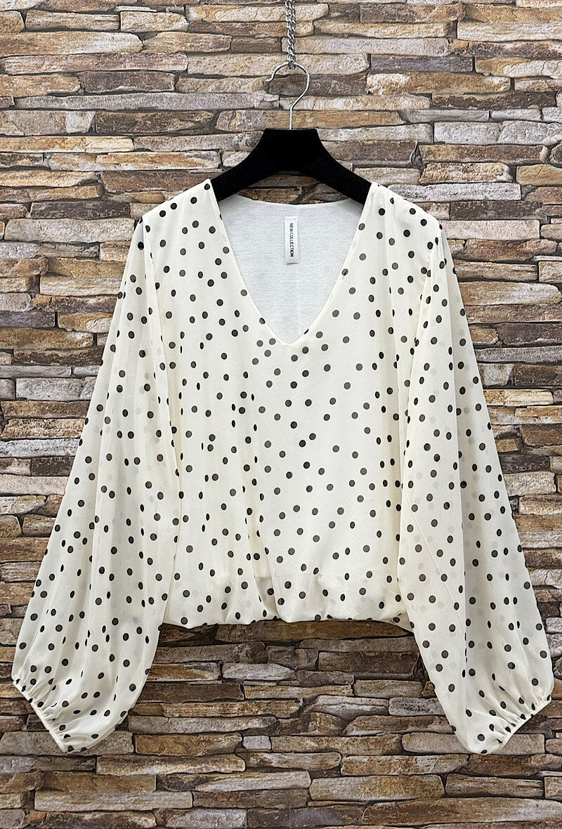 ELAP2 Beige Polka Dot Blouse