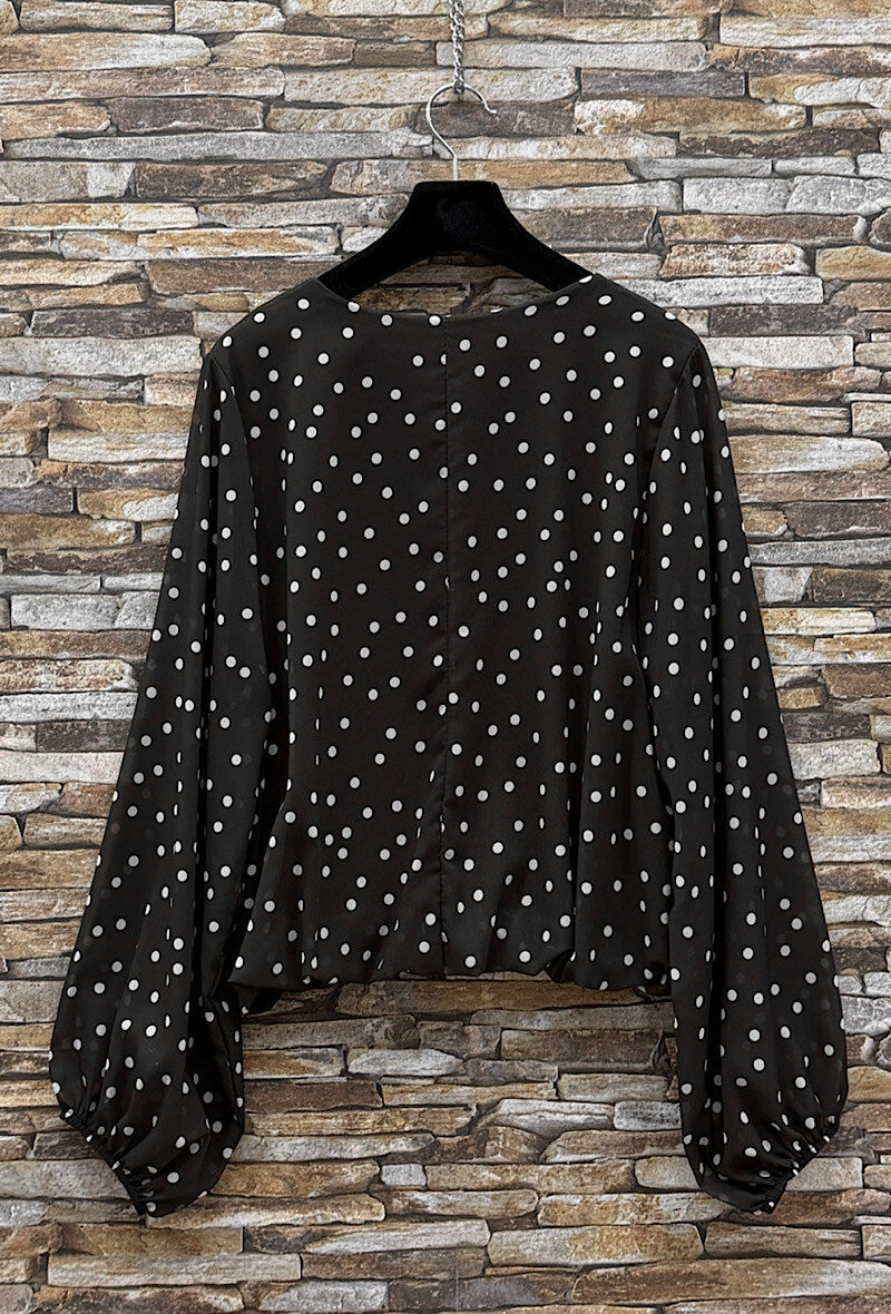 ELAP3 Brown Polka Dot Blouse