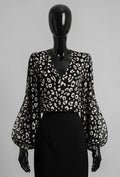 ELAL1 Black Leopard Print Blouse