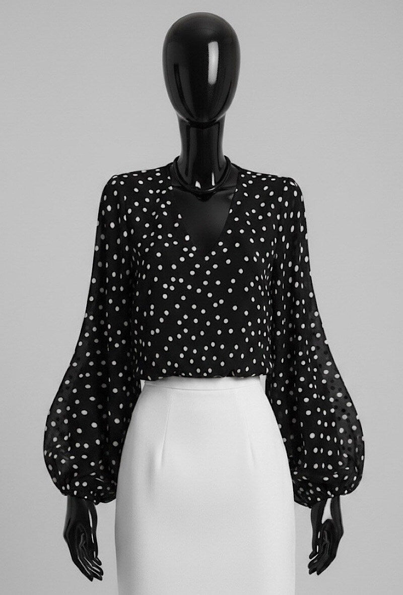 ELAP1 Black Polka Dot Blouse