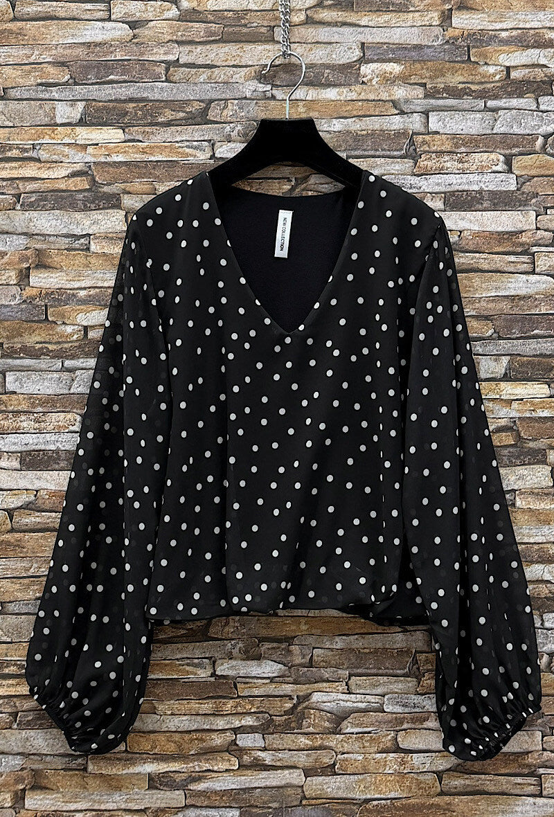 ELAP1 Black Polka Dot Blouse