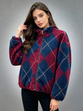 VLBM3 Burgundy Diamond Bomber Jacket