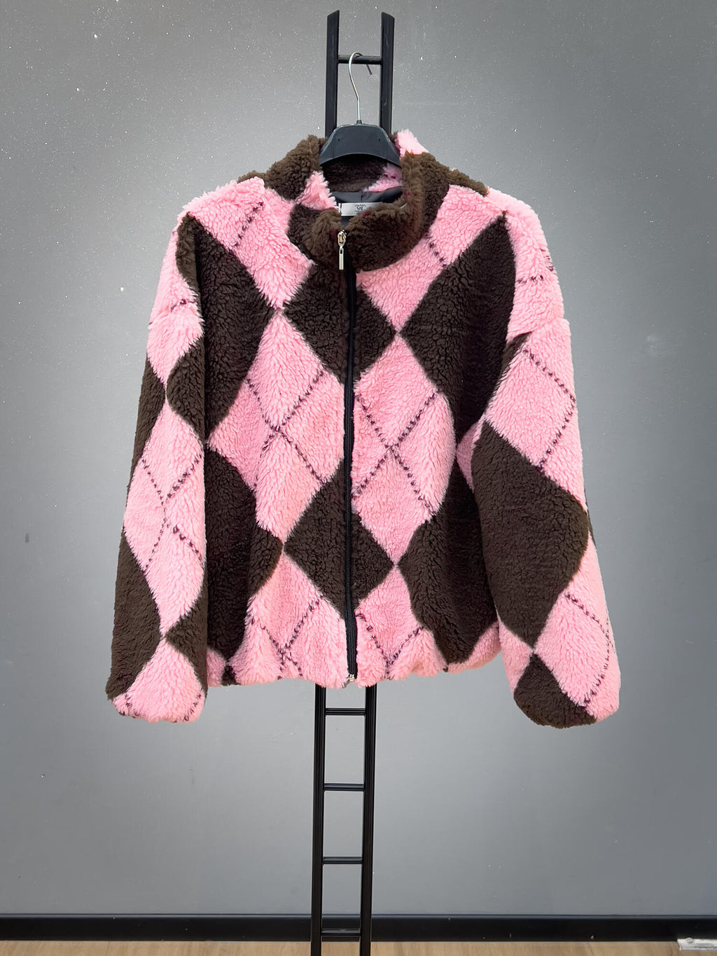 VLBM4 Dusty Pink Diamond Bomber Jacket