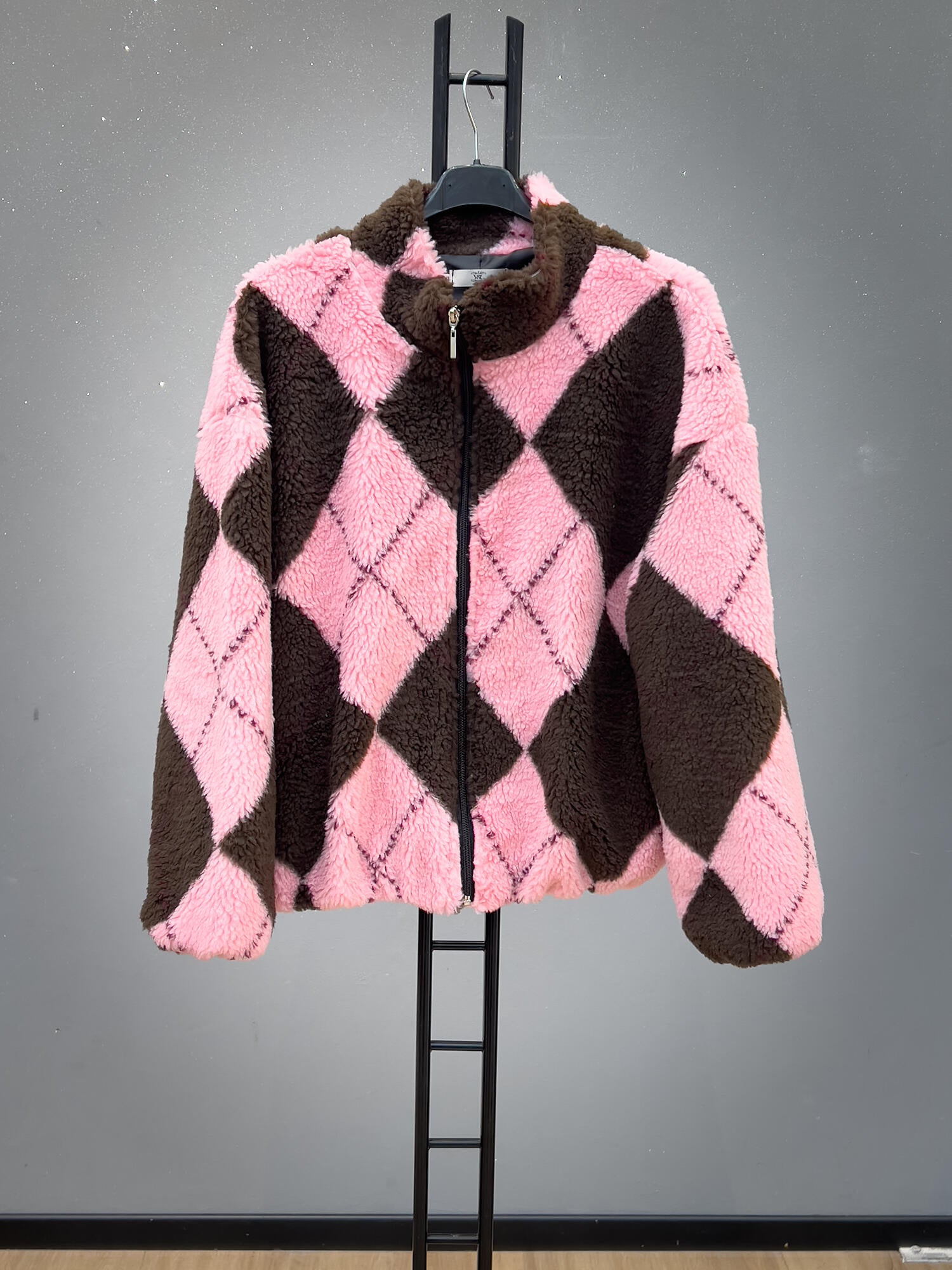 VLBM4 Dusty Pink Diamond Bomber Jacket