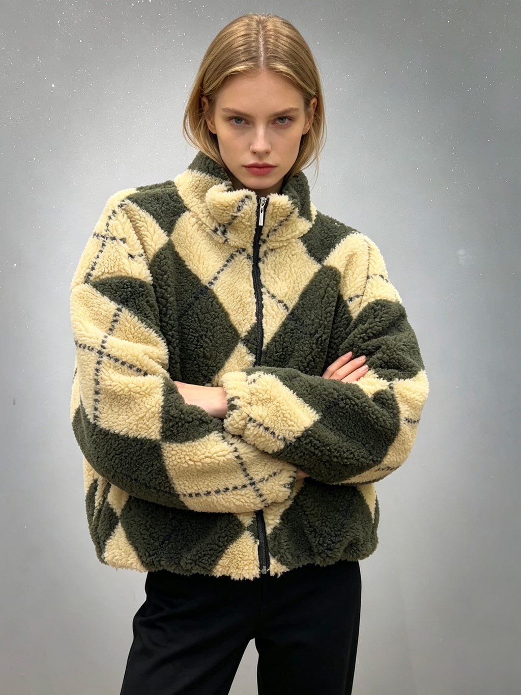 VLBM1 Khaki Diamond Bomber Jacket