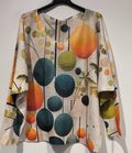 POCIR Cream Circles V-Neck Knit Printed Sweater  LOOWIE
