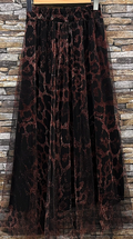 EL125LEOBL Black Sheer Overlay Animal Print  Maxi Skirt